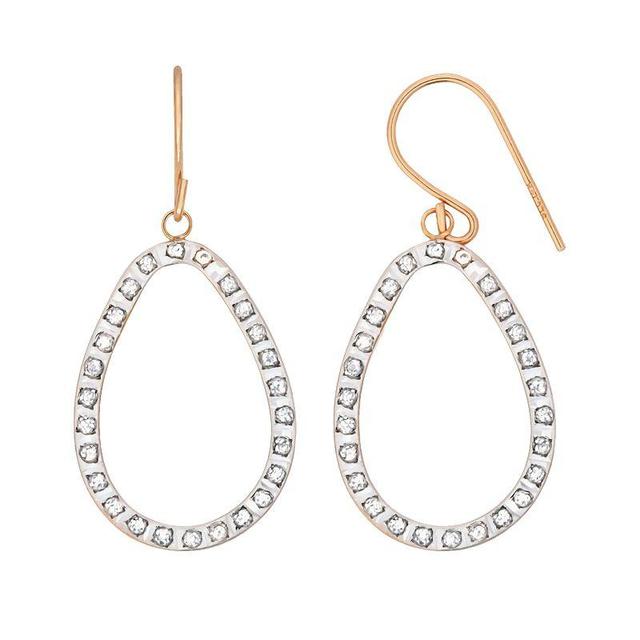 Diamond Fascination 14k Gold Diamond Accent Teardrop Earrings, Womens, 14k Rose Gold Product Image