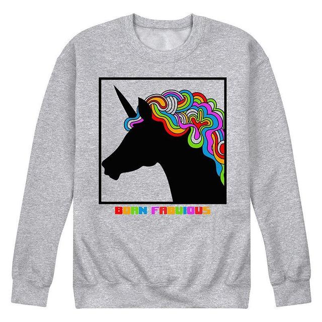 Mens Pride Unicorn Boogie Fleece Sweatshirt Grey Gray Product Image