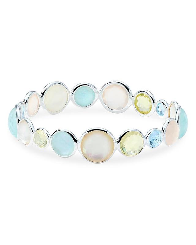 Ippolita Sterling Silver 925 Polished Lollipop Multi Stone Bezel Bangle Bracelet Product Image