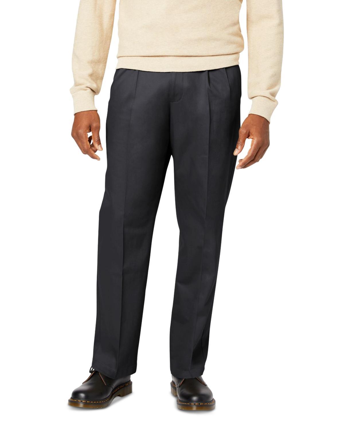 Dockers Mens Signature Relaxed Fit Pleated Iron Free Pants with Stain Defender Product Image