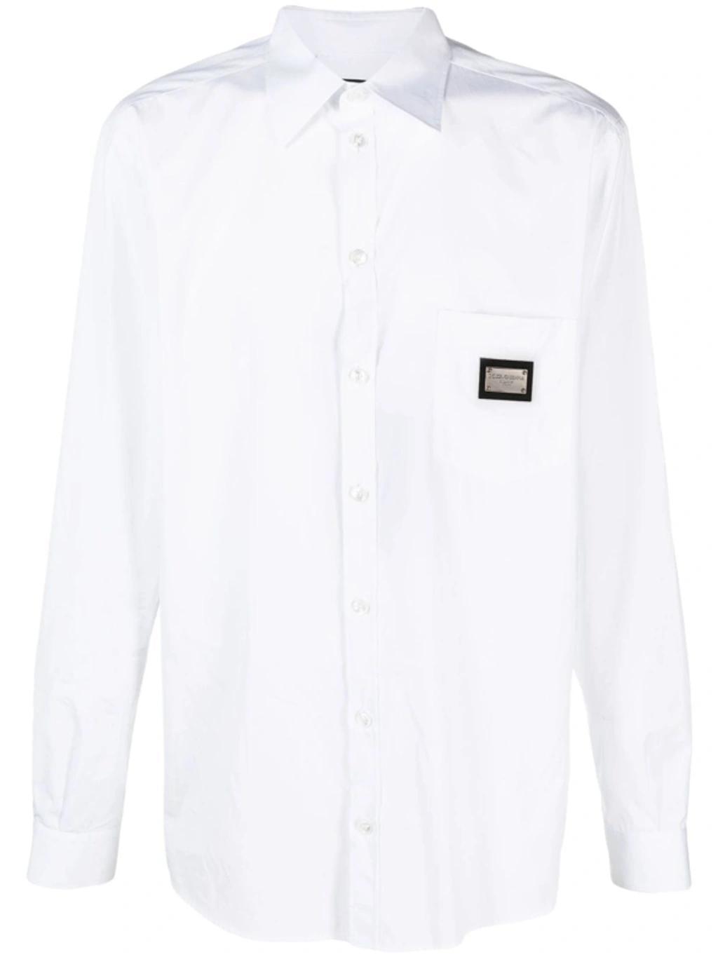 Logo-plaque Pocket Shirt In White Product Image