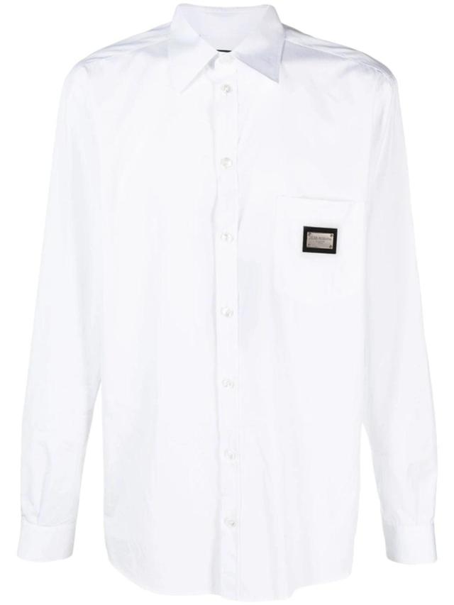 Logo-plaque Pocket Shirt In White Product Image