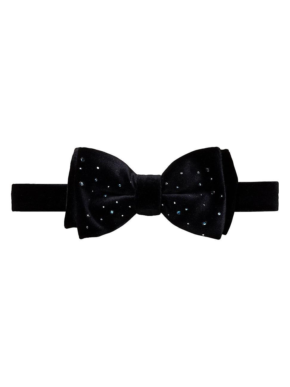 Mens Velvet Ready-Tied Bow Tie with Crystals from Swarovski Product Image