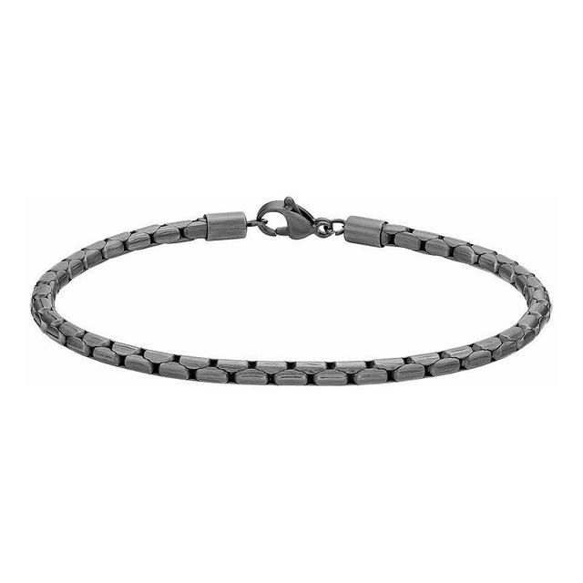 LYNX Stainless Steel 4mm Snake Chain Gray Ion-Plated 9 Mens Bracelet Product Image