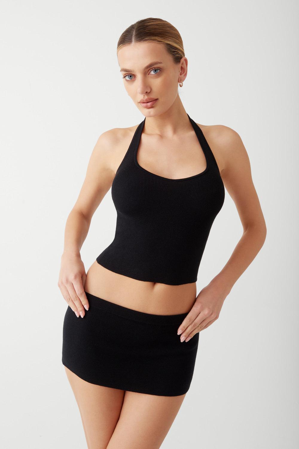 Marialla Knit Halter Top - Black product image