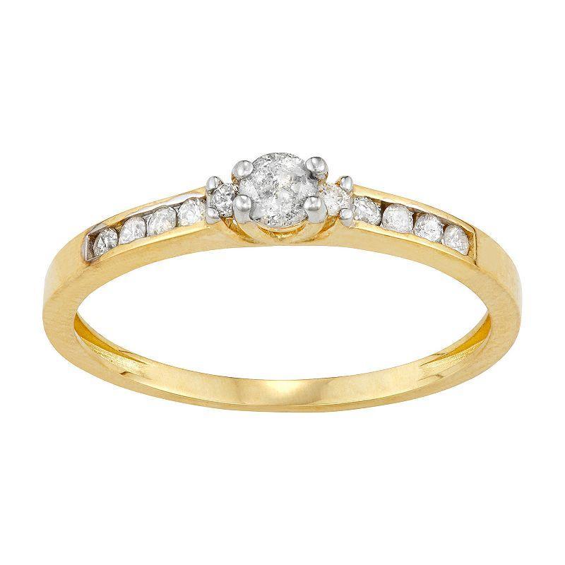 Tiara 10k Gold 1/5 Carat TW Diamond Band Ring, Womens Product Image