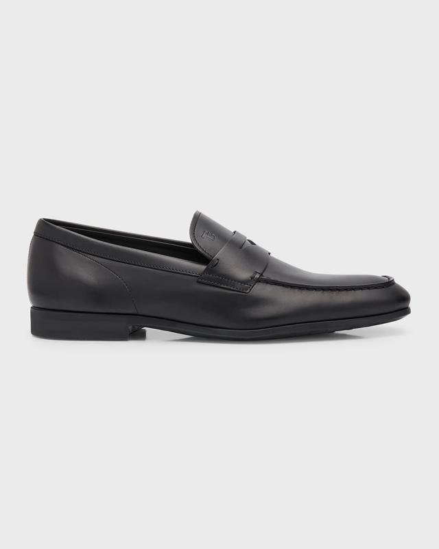 Mens Stamped-Logo Leather Penny Loafers Product Image