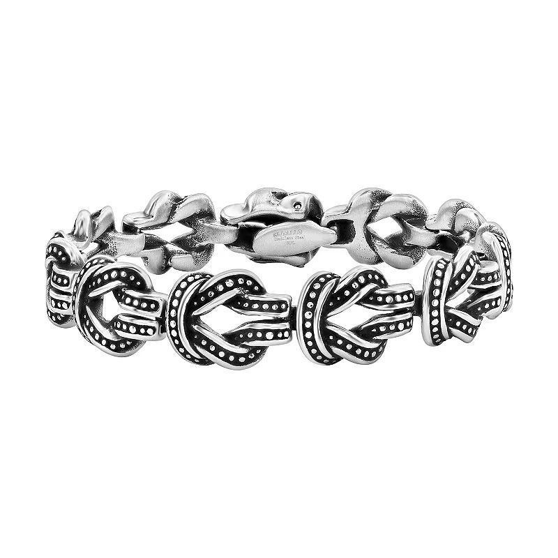 Metallo Mens Oxidized Stainless Steel Knot Bracelet Product Image