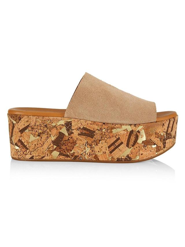 Liana Platform Suede Cork Sandals Product Image