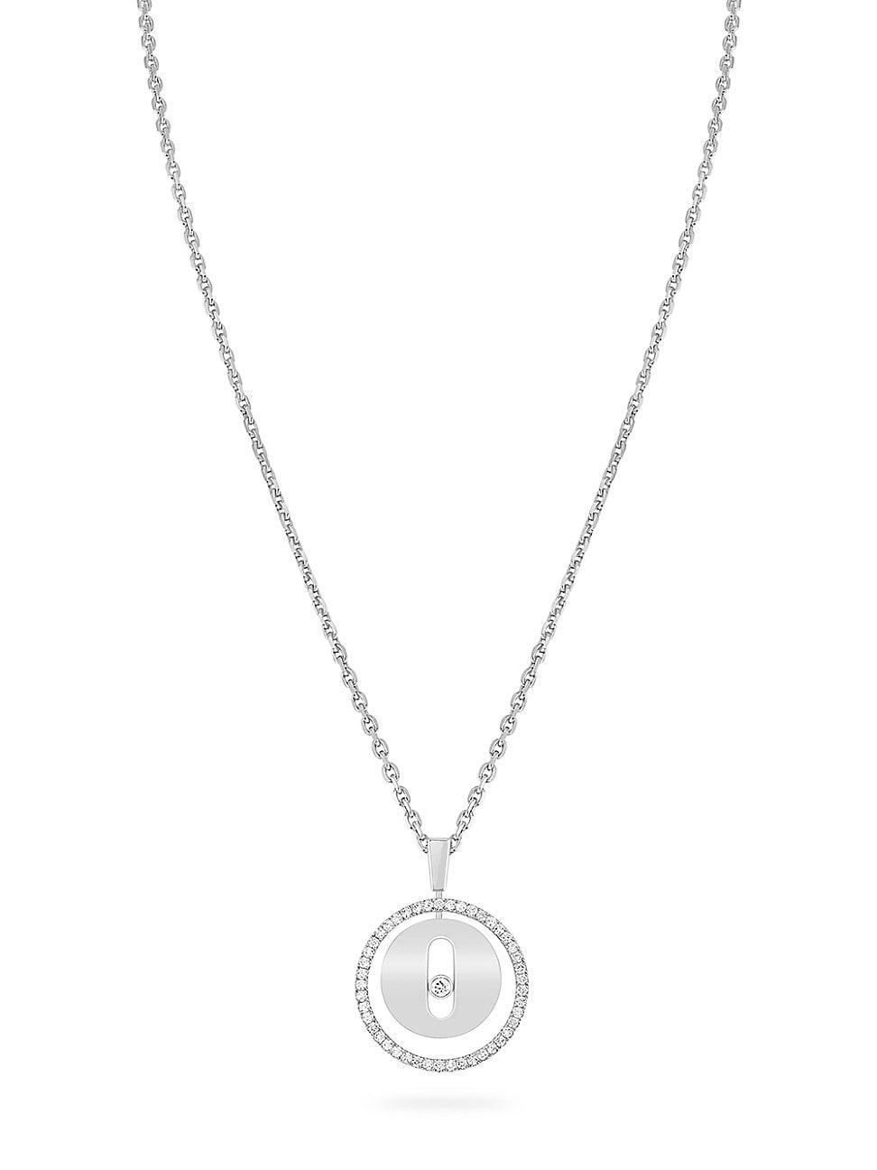 Womens Lucky Move PM 18K White Gold & Diamond Pendant Necklace Product Image