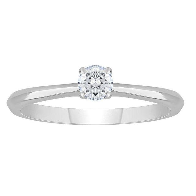 Diamond Medley 14k White Gold 1/4 Carat T.W. Lab-Grown Diamond Round Solitaire Ring, Womens 14k Whgold Product Image