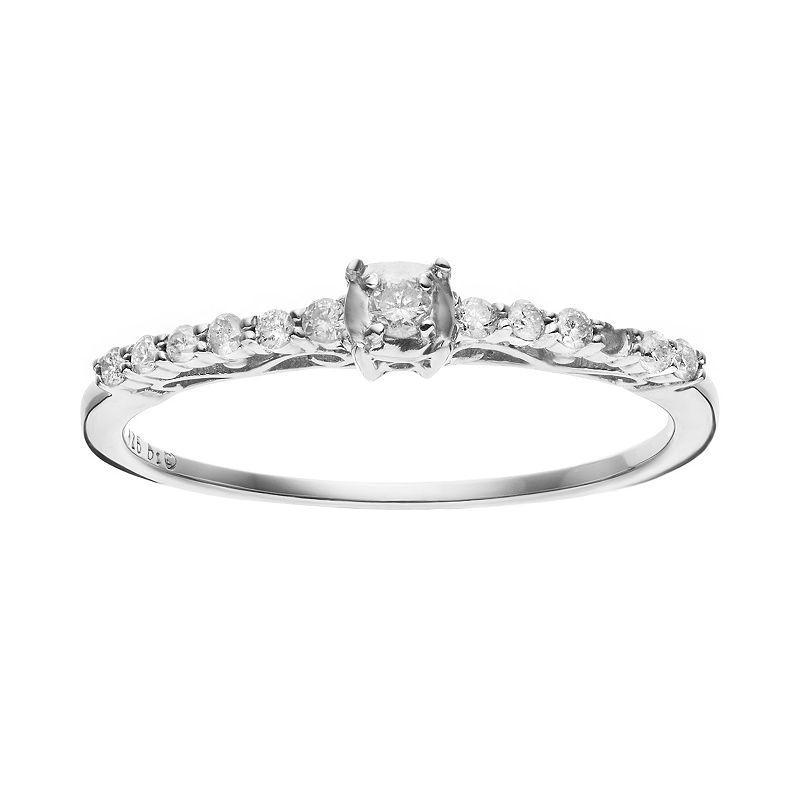 Gemminded Sterling Silver 1/6 Carat T.W. Diamond Promise Ring, Womens White Product Image