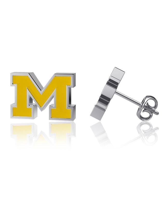 Womens Dayna Designs Michigan Wolverines Enamel Post Earrings Product Image