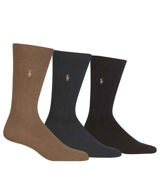 Polo Ralph Lauren Combed Assorted Color Cotton Dress Socks 3-Pack Product Image