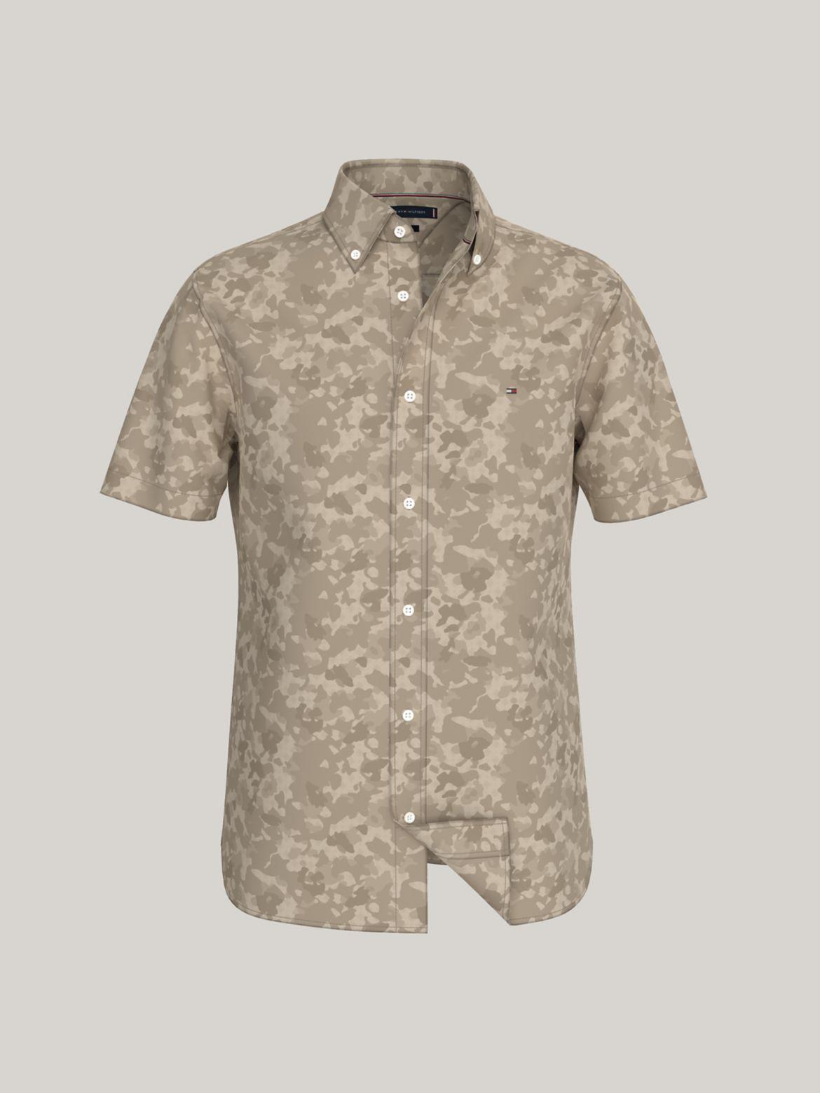 Tommy Hilfiger Men's Regular Fit Camo Poplin Shirt Product Image