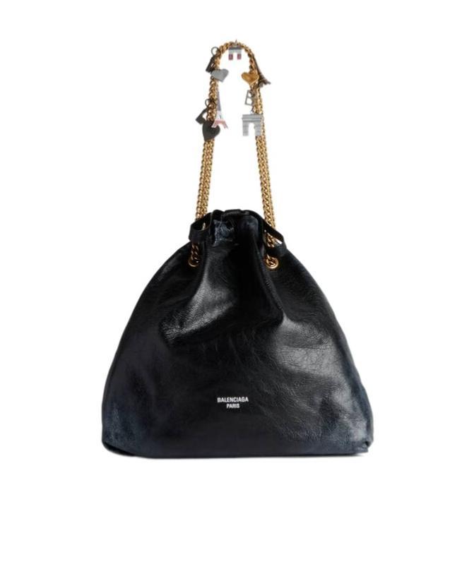 BALENCIAGA Medium Crush Tote Bag In Black Product Image