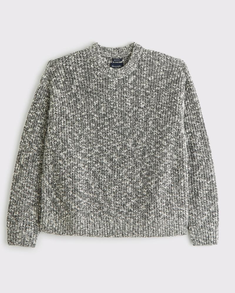 Oversized Textural Marled Crew Sweater Product Image