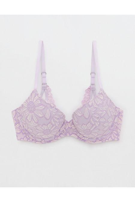 Sunnie Cross Dye Bloom Lace Demi Push Up Bra Women's Product Image