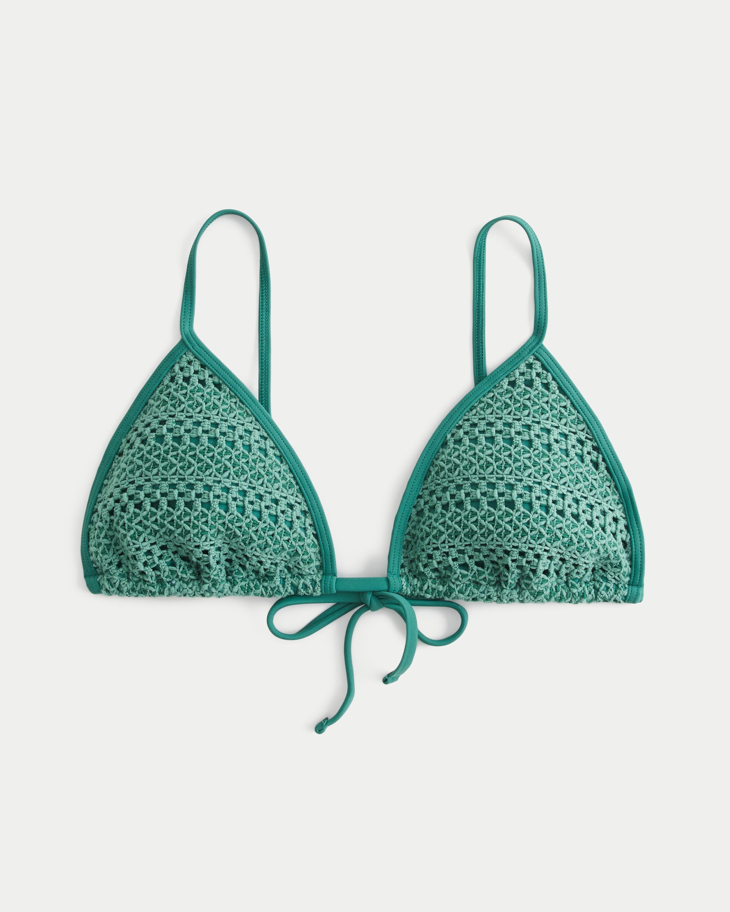 Crochet-Style Triangle Bikini Top Product Image