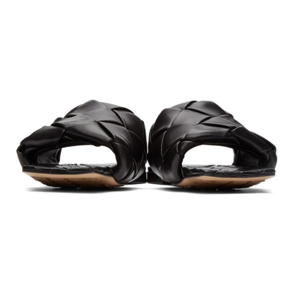 BOTTEGA VENETA Black Intrecciato Lido Flat Sandals Product Image