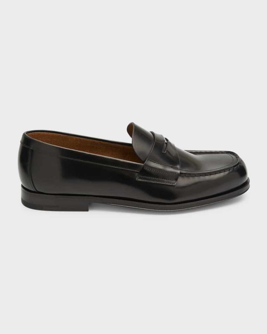 Mens Spazzolato Triangle Logo Penny Loafers Product Image