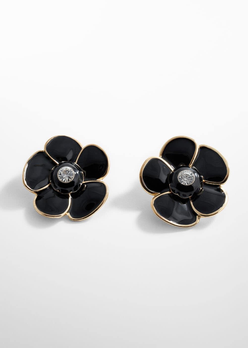 MANGO - Crystal flower earrings - One size - Women Product Image