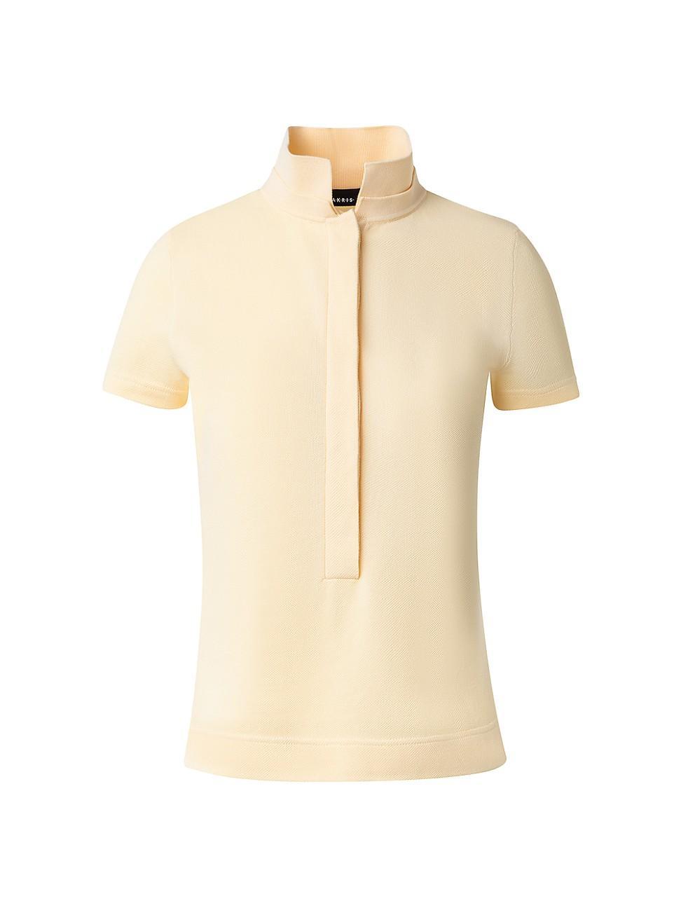 Cotton Pique Knit Polo Top Product Image