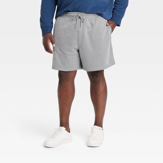 Mens Big & Tall 7 Ultra Soft Fleece Pull-On Shorts - Goodfellow & Co Cement 3XL Product Image