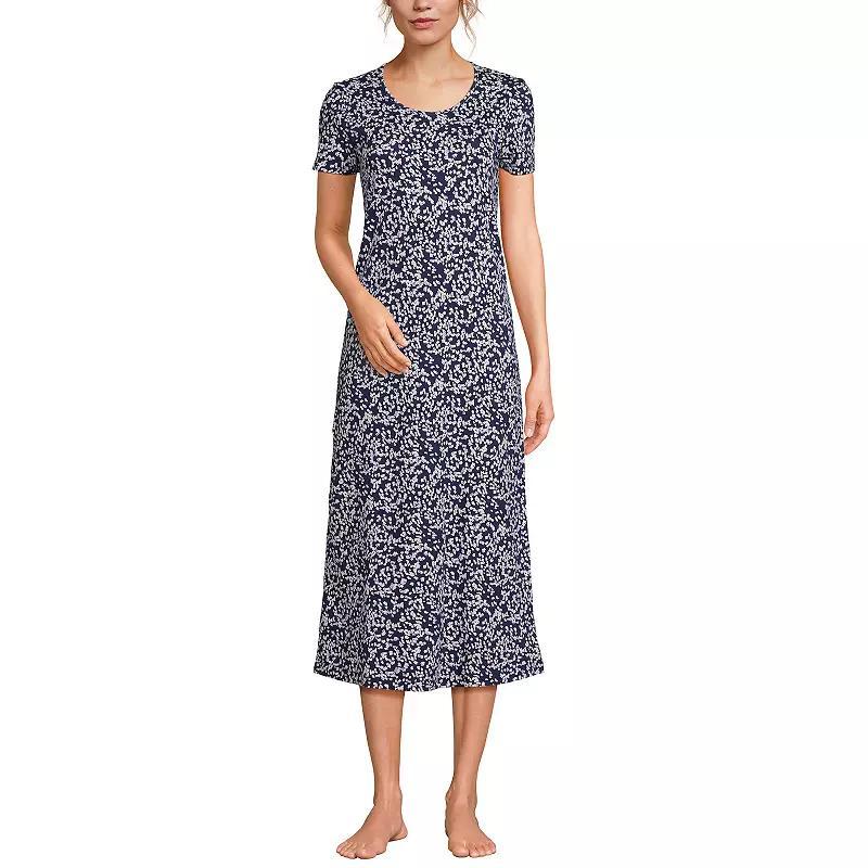 Petite Lands End Midcalf Nightgown, Womens Blushed Purple Product Image