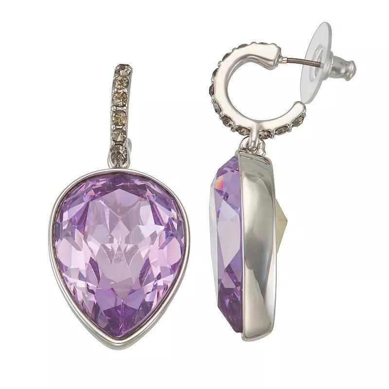 Simply Vera Vera Wang Colorful Stone Teardrop Statement Drop Earrings, Womens, Purple Product Image