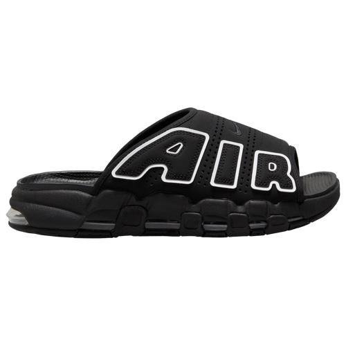 Nike Mens Air More Uptempo Slides - Shoes Black/White Product Image