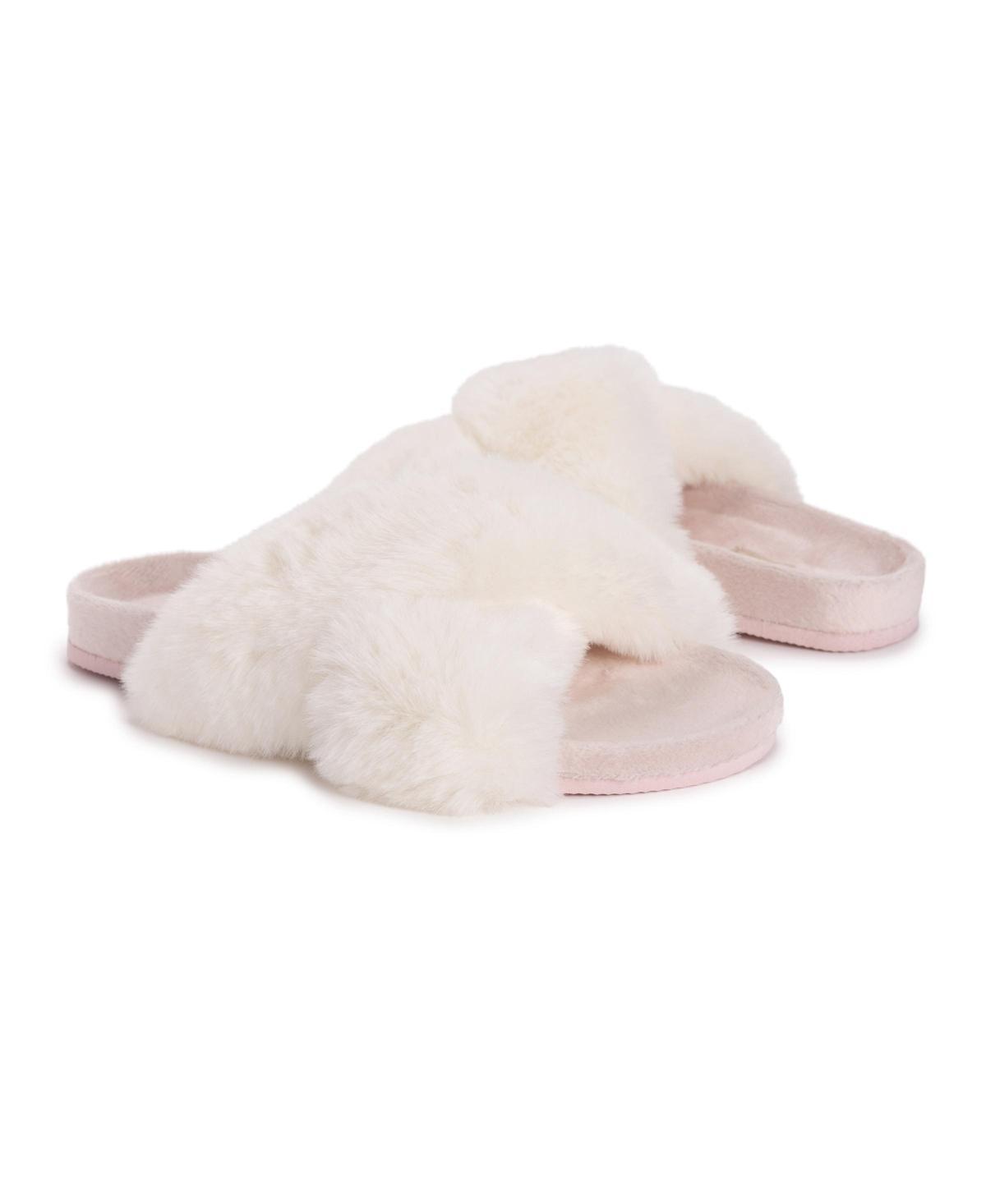 MUK LUKS Hydrangea Criss-Cross Womens Slide Slippers Product Image