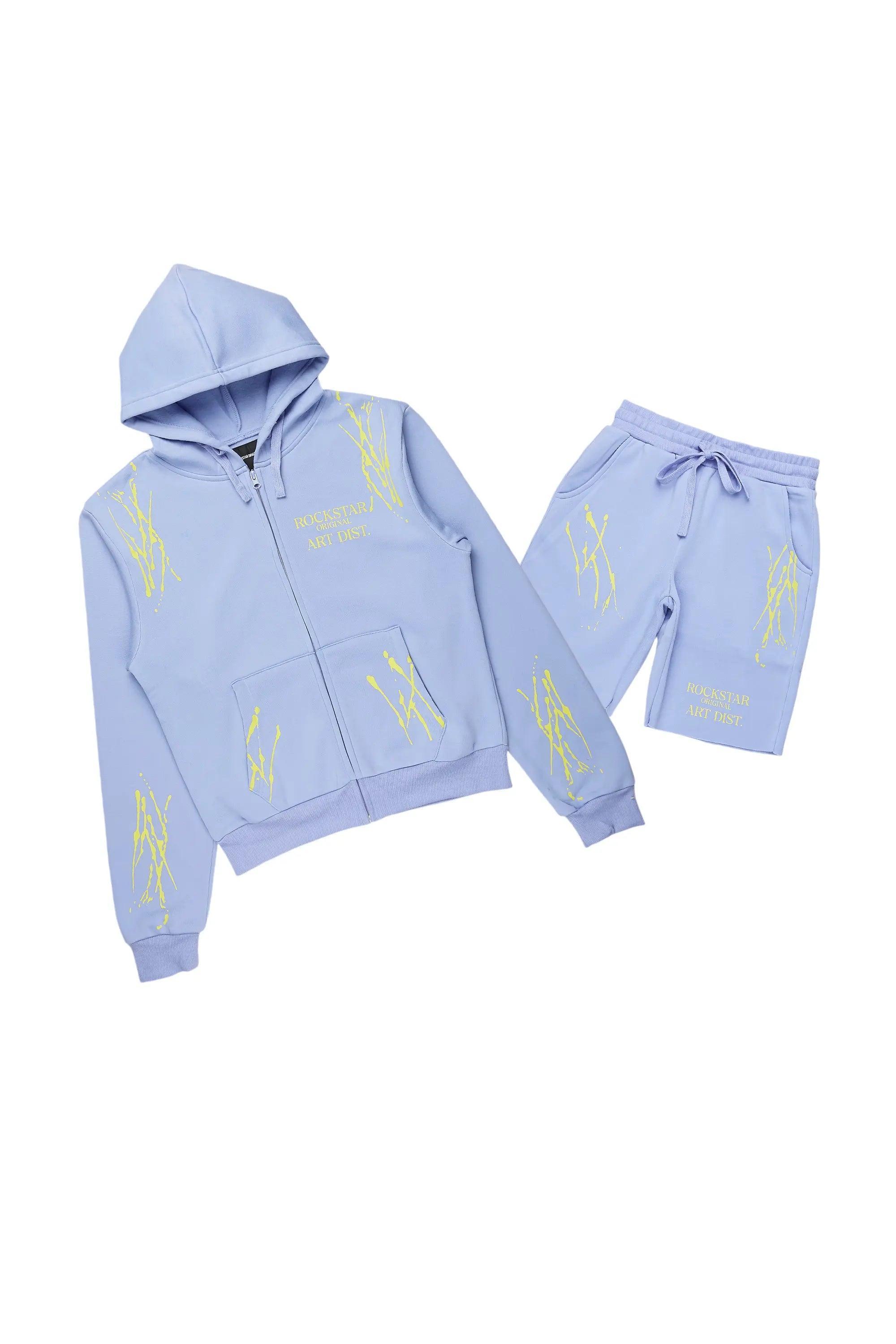 Destinee Periwinkle Zip Up Short Set Female Product Image