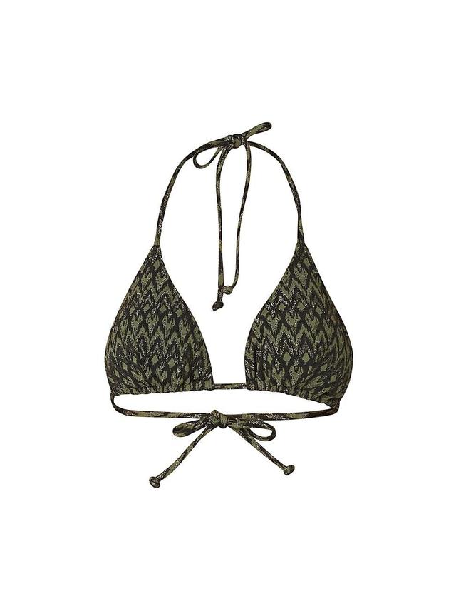 Womens Clean Metallic Chevron Triangle Bikini Top Product Image