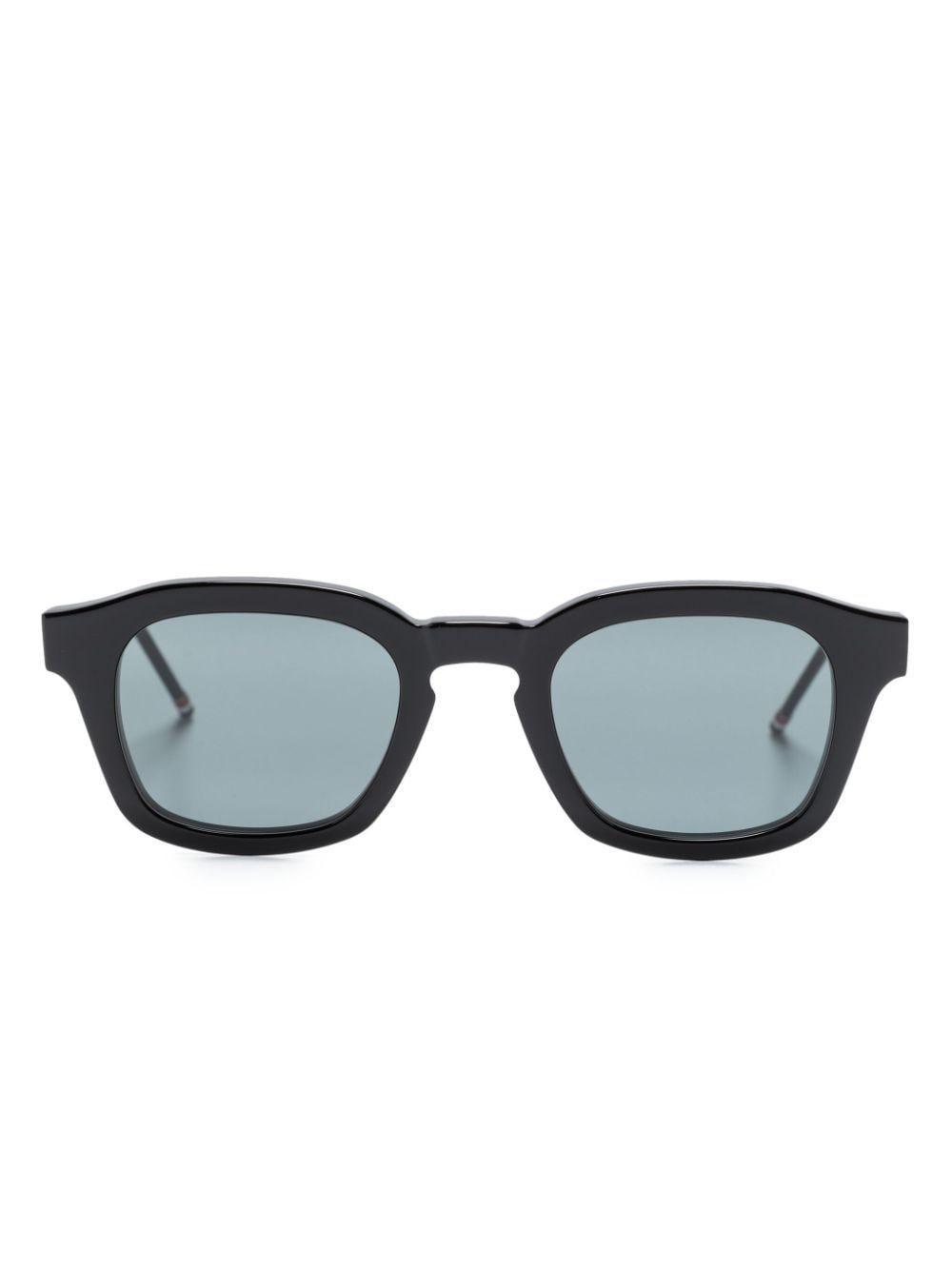 Round-frame Tinted Sunglasses In 001 Black Product Image