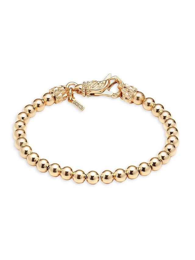 Mens Unisex Gold-Plated Sterling Silver Beaded Bracelet Product Image