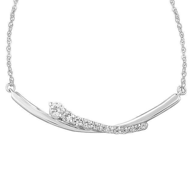 Sterling Silver Lab-Created White Sapphire Necklace, Womens Product Image