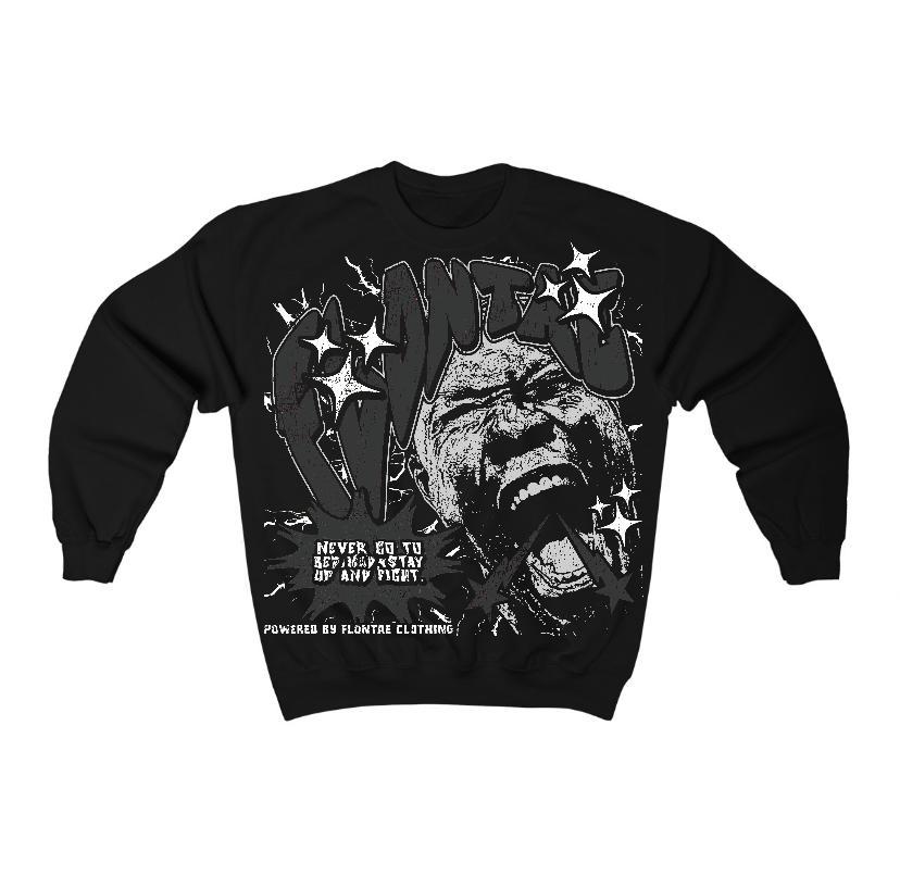 Black Cat 3s Flontae Sweatshirt Never Quit Graphic Product Image