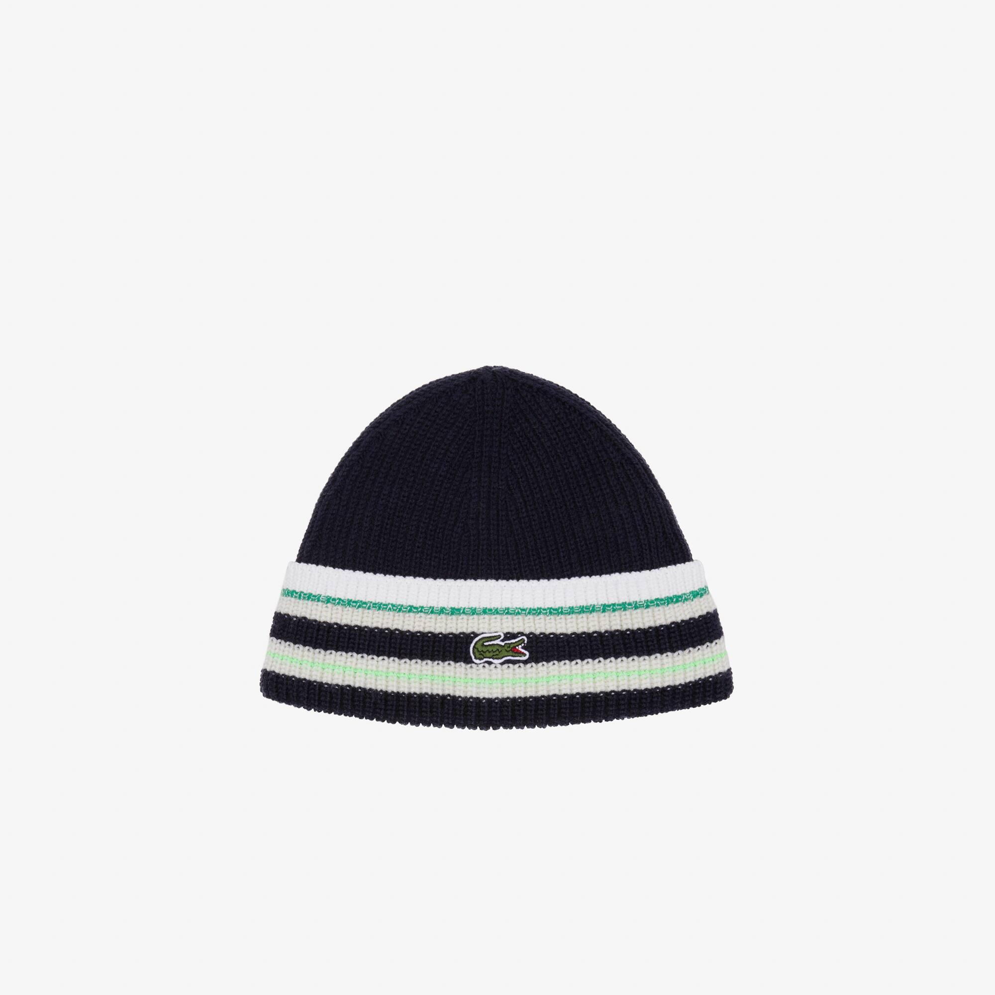 French Made Striped Wool Beanie Product Image