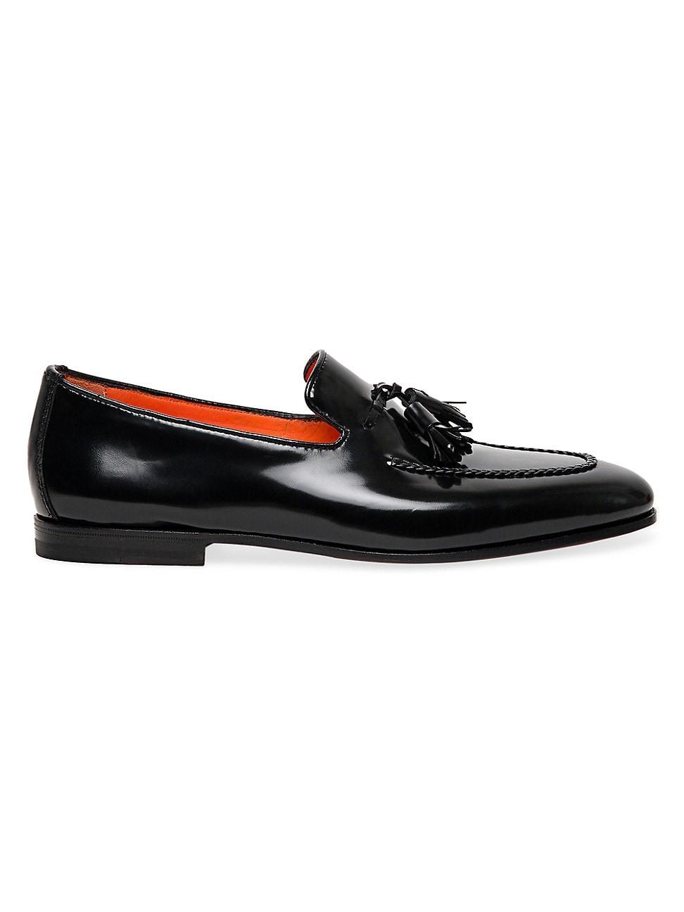 Mens Enameled Leather Tassel Loafers Product Image