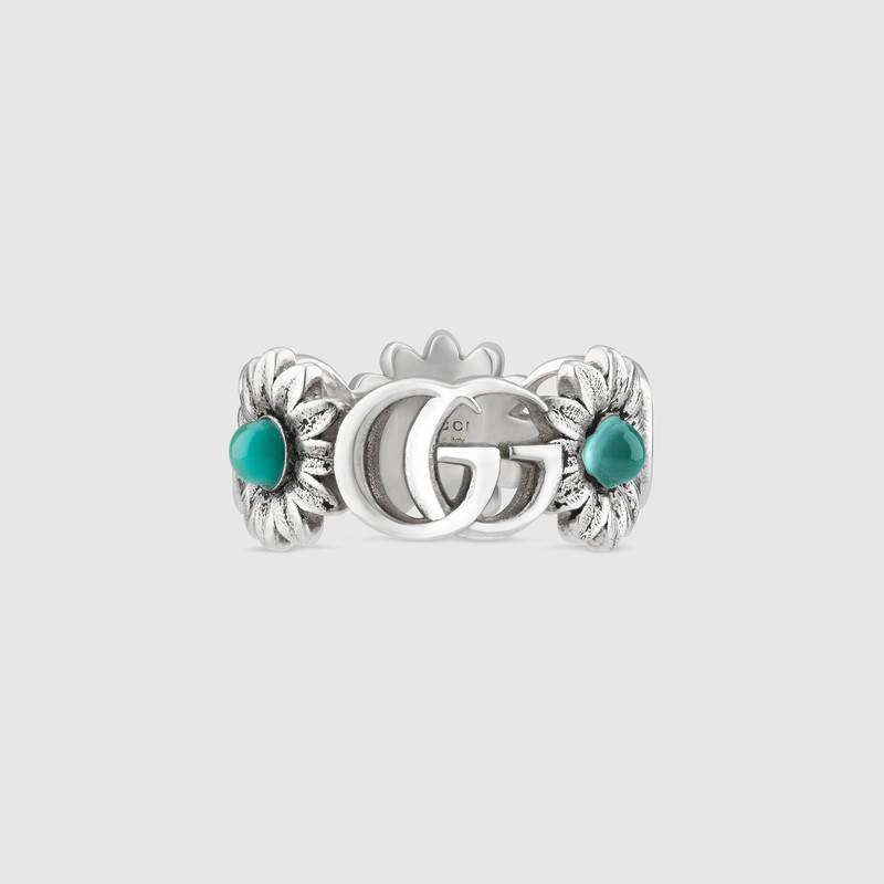 GUCCI Gg Marmont Sterling Silver Flower Ring Product Image