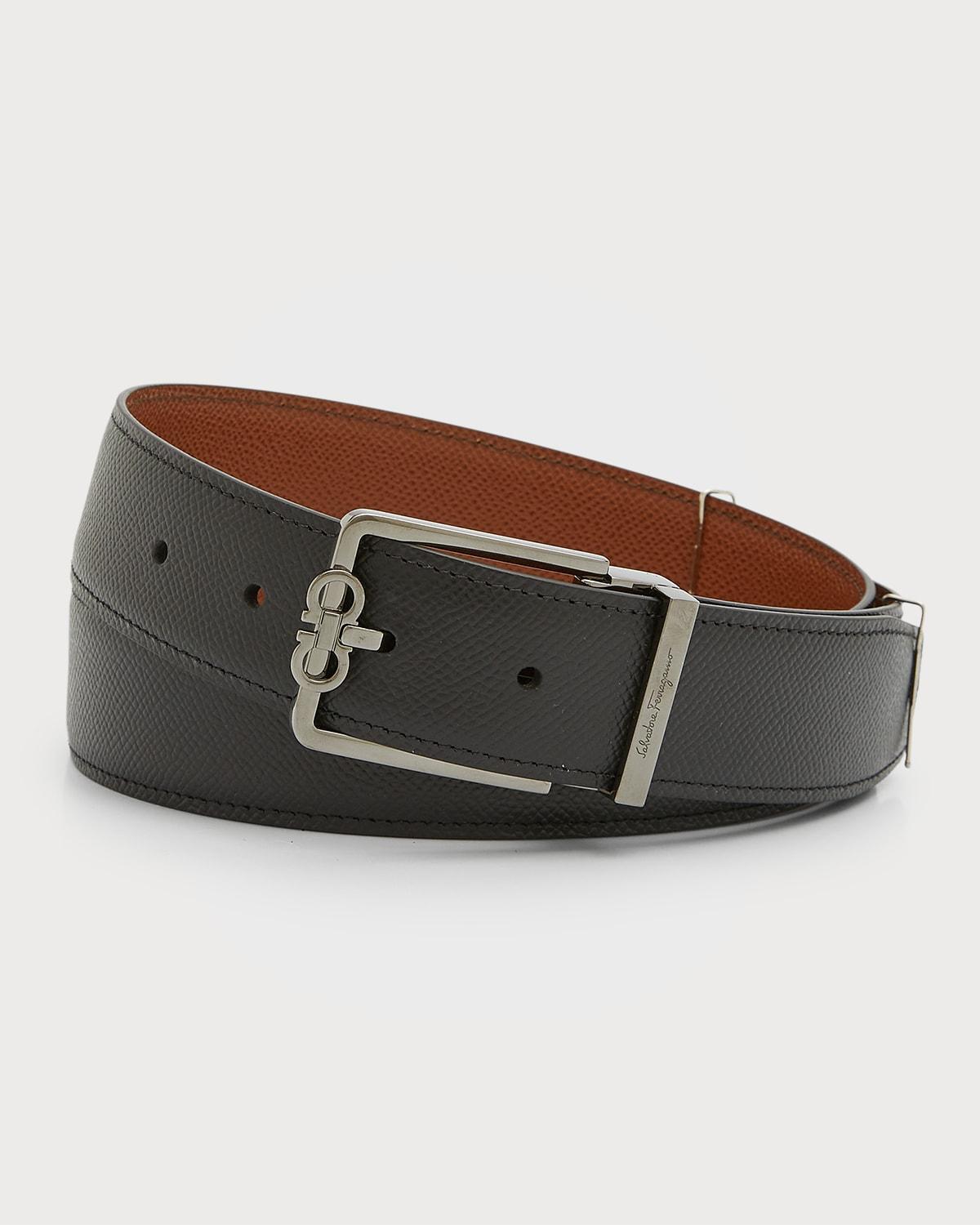 Salvatore Ferragamo Mens Gancini Reversible Leather Belt Product Image