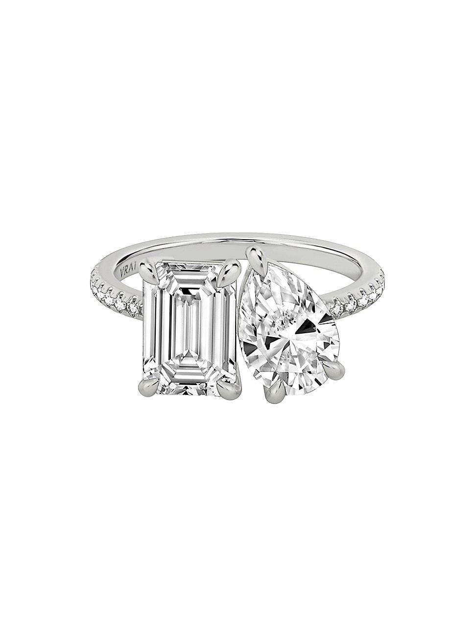 Womens Toi Et Moi 18K White Gold & 3.63 TCW Lab-Grown Diamond Engagement Ring Product Image