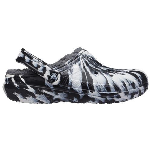 Crocs Womens Crocs Classic Lined Clogs - Womens Shoes Black/Marbled White Product Image