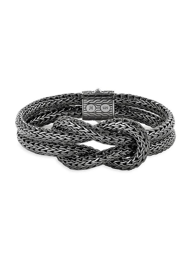 Mens Love Knot Sterling Silver Bracelet Product Image