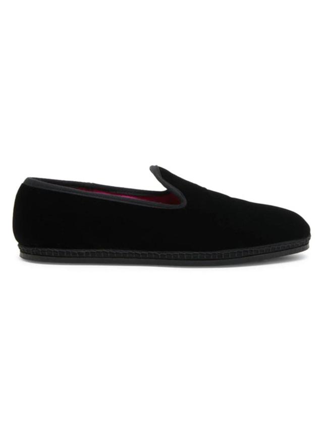 Men's Velvet Slip-on Loafers In Black Product Image