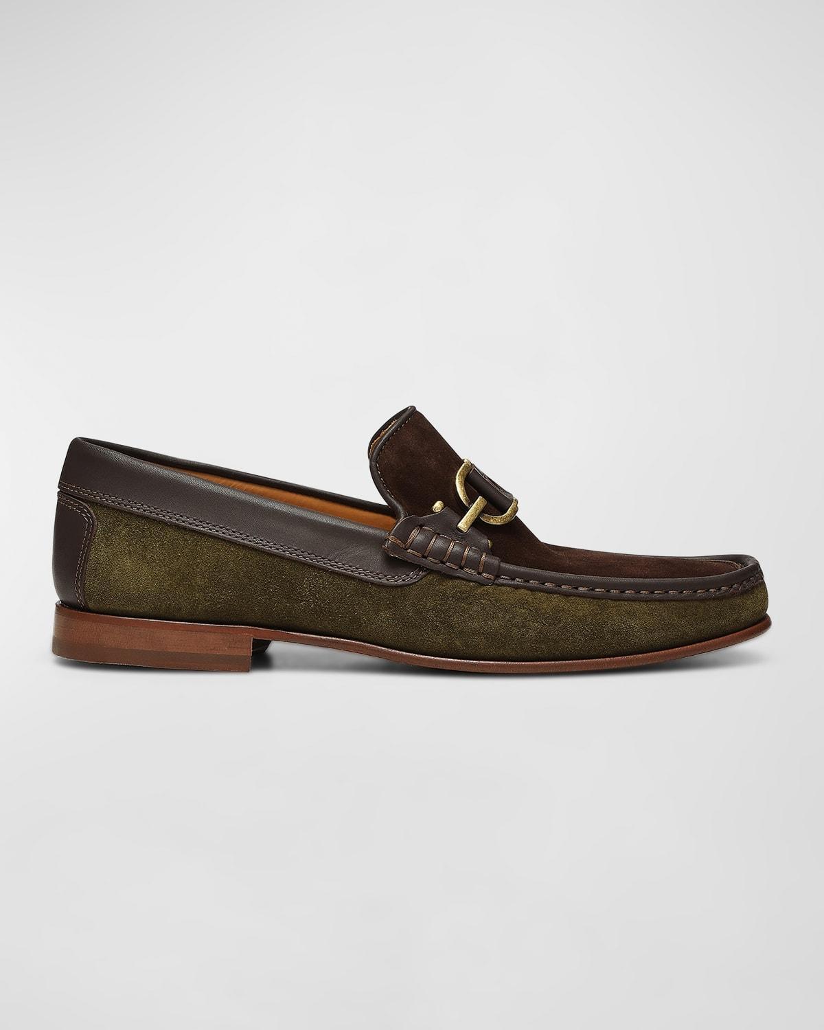 Mens Suede Loafers with Python Trim Product Image