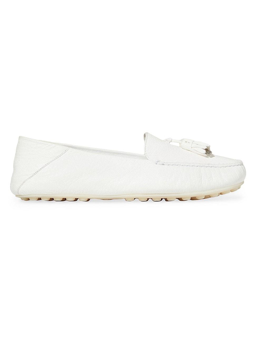 Womens Dot Sole Leather Moccasin Loafers Product Image