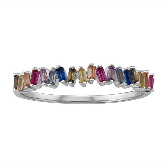 OLIVIA AND HARPER Sterling Silver Multi-Color Cubic Zirconia & Lab-Created Ruby Ring, Womens Multicolor Product Image