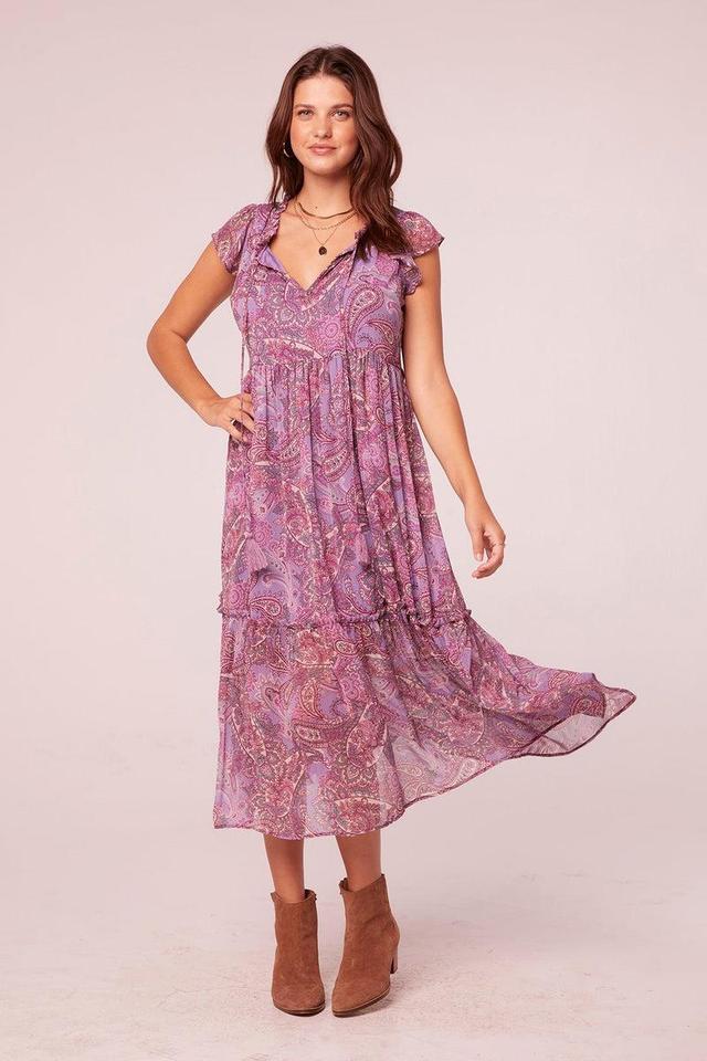 Priyanka lavender paisley midi dress Product Image